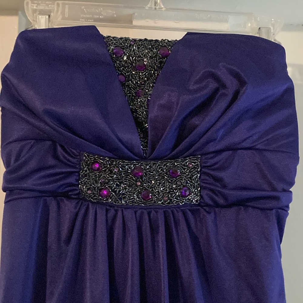 Beaded strapless minidress